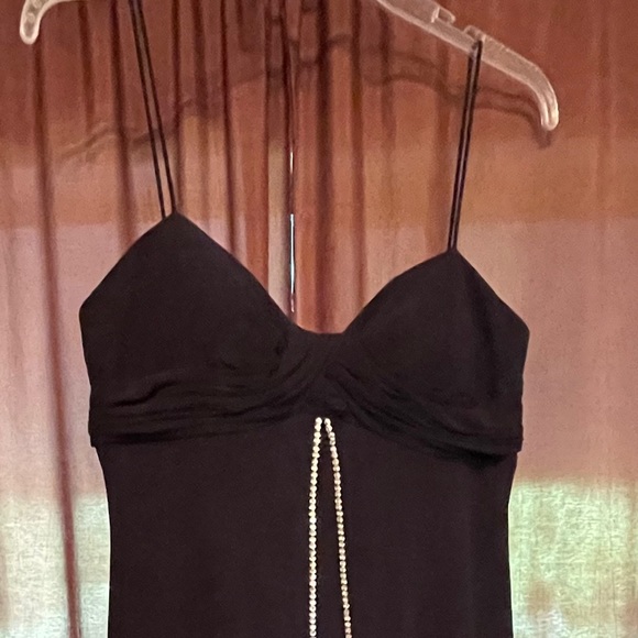 S.L. fashions chic draped black cocktail dress size 10 - Picture 2 of 9